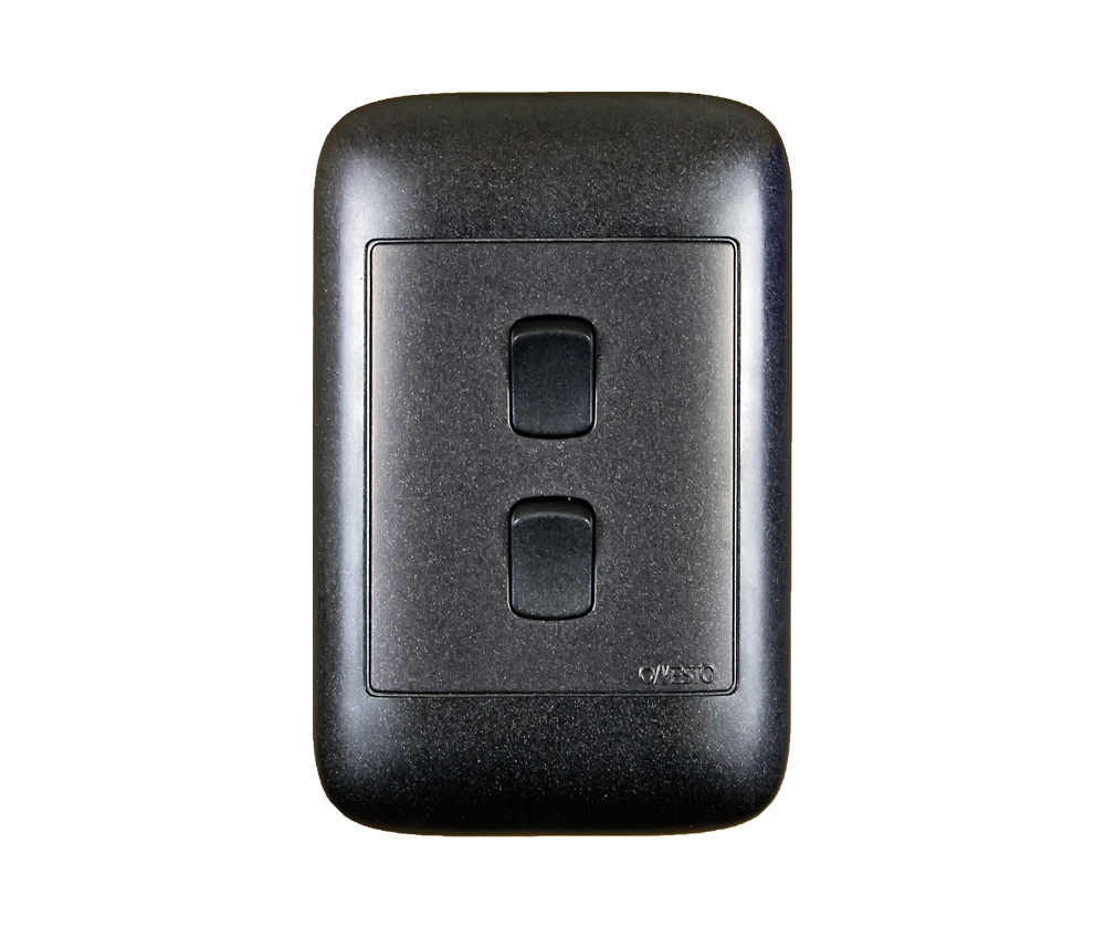 4X2 2Lever 1Way Black Switch