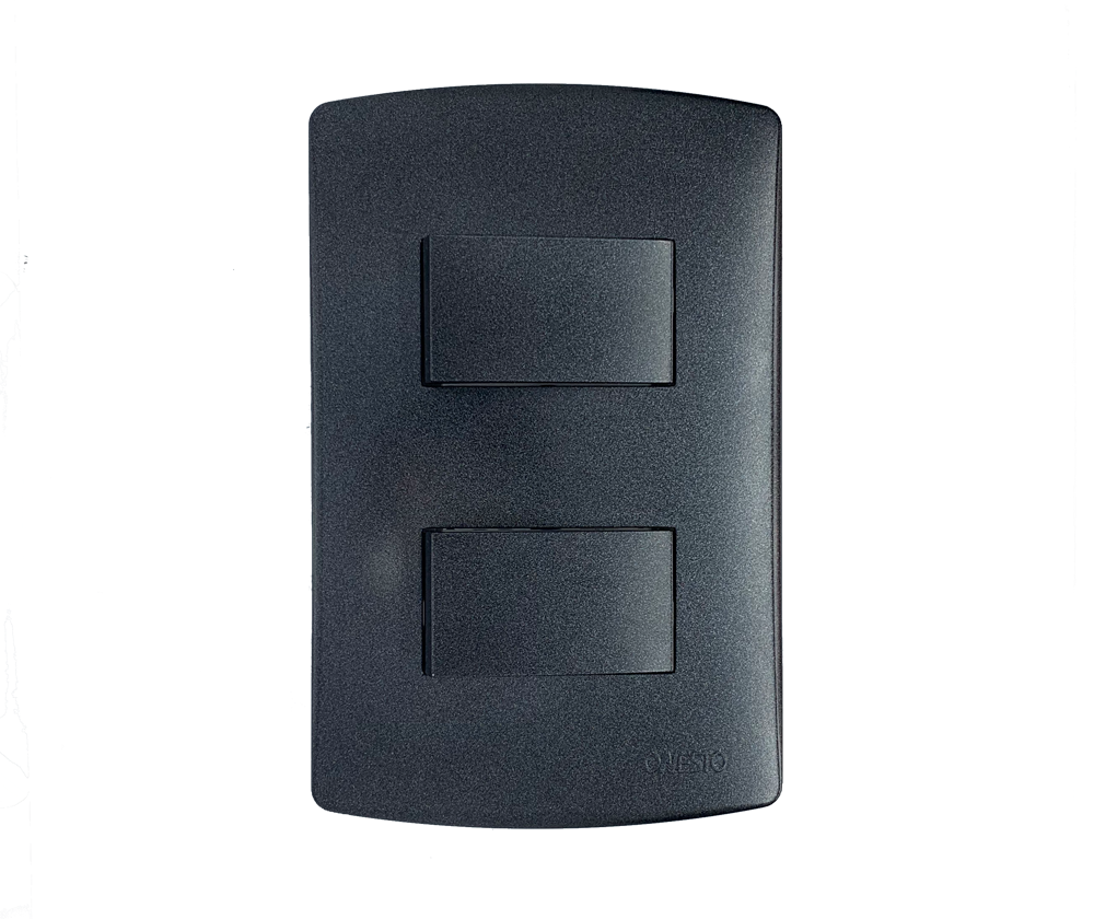 4X2 2 Lever 1 Way Switch Black Graphite