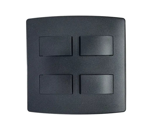 16A 4 Lever 2 Way Switch, 4X4 Black Graphite