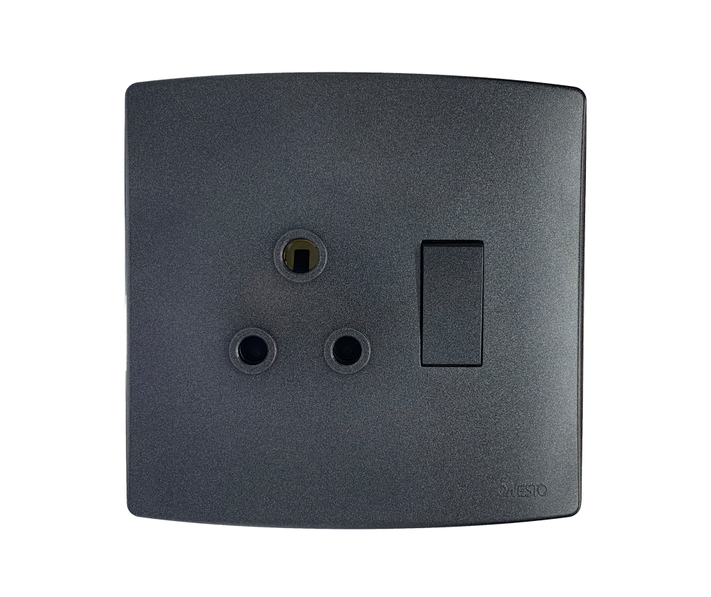 4X4 Single Switched Socket Outlet Black