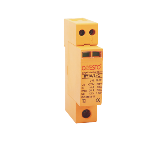 1 MODULE SURGE ARRESTORS 40kA - 1 Pole + NPE, Surge Arrestor with indication window, UC(V):275