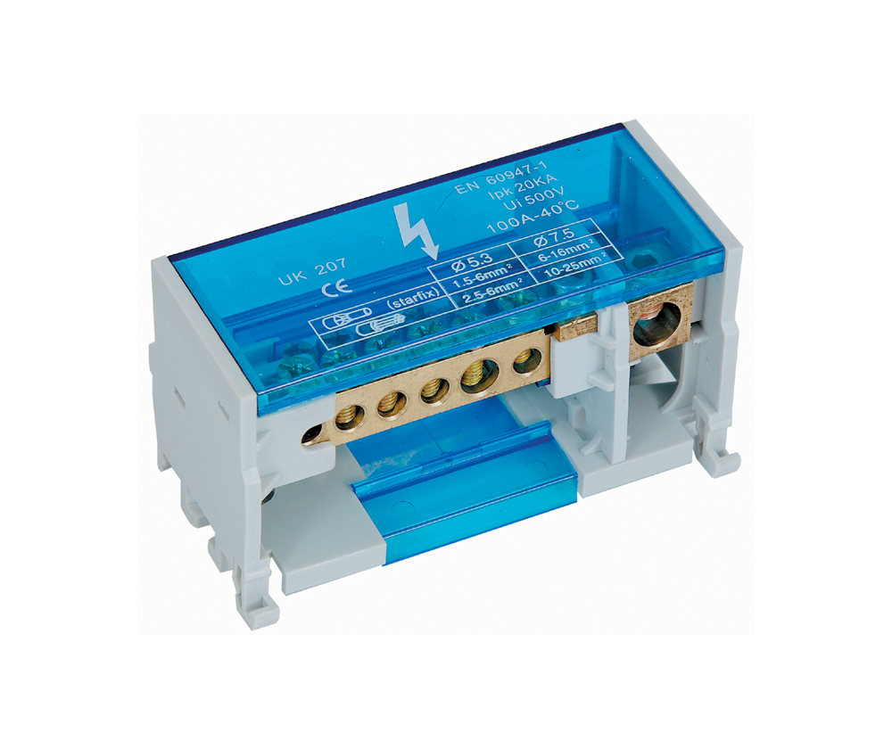 Multi Pole Distribution Block - Din Rail Mount - 100A 2 Pole