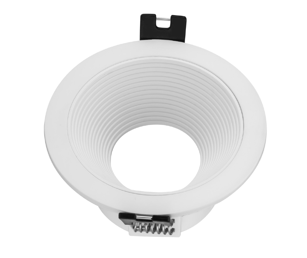 White Round Anti-Glare Fixed Deep Recessed Plastic Fitting