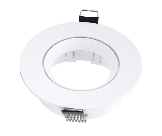 White Round Anti-Glare Adjustable Shallow Recessed Plastic Fitting