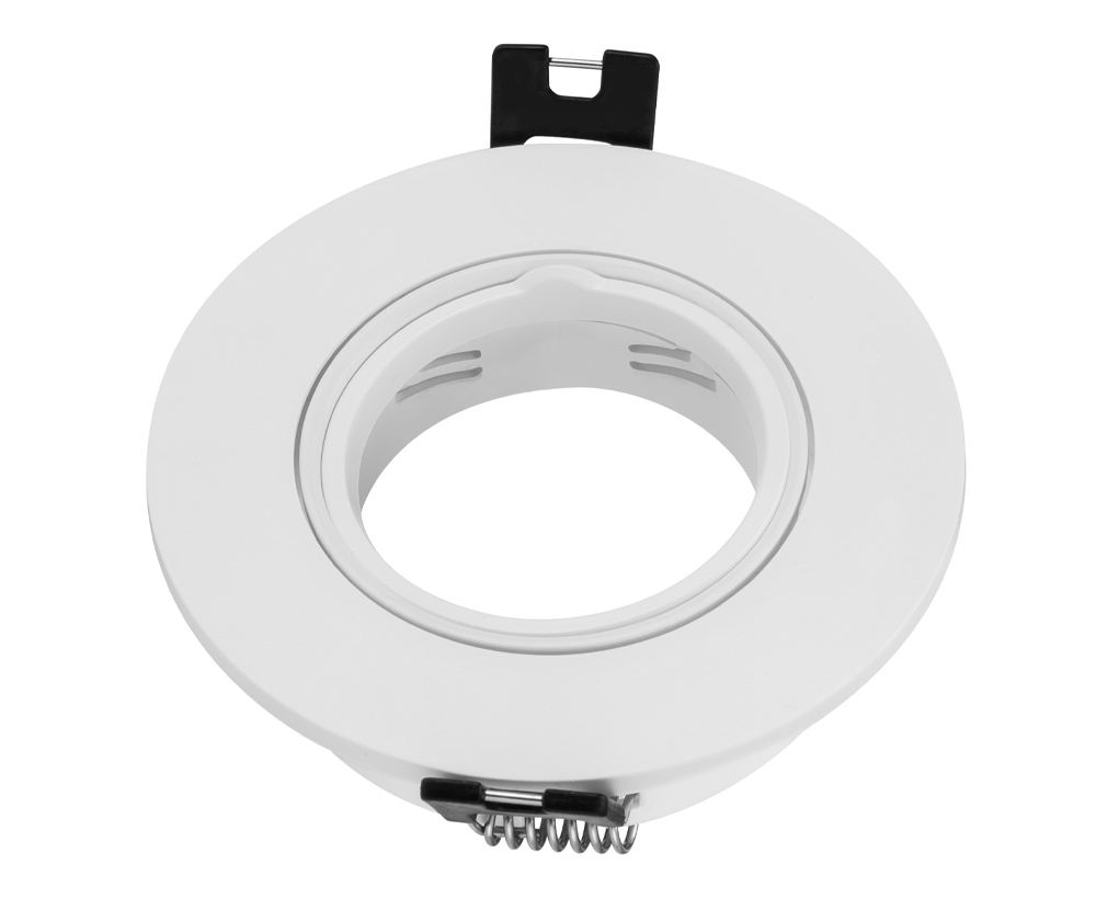 White Round Fixed Plastic Downlight Fitting