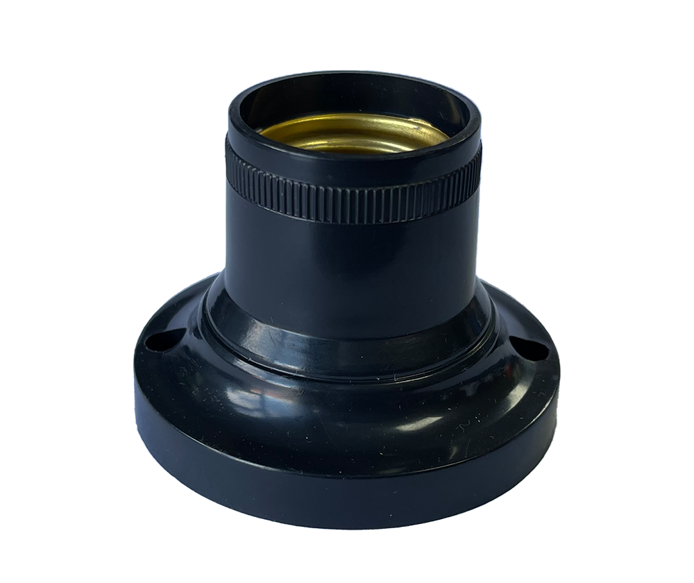 E27 BASE MOUNT LAMP HOLDER - Black