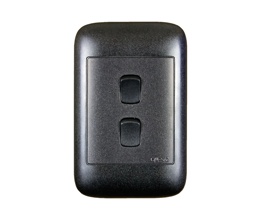 4X2 2Lever 1Way Black Switch