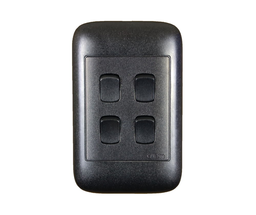 4X2 4Lever 1Way Black Switch