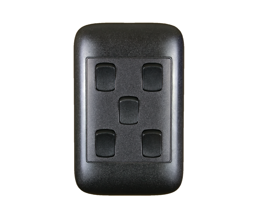 4X2 5Lever 1Way Black Switch