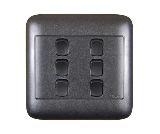 4X4 6Lever 1Way Black Switch