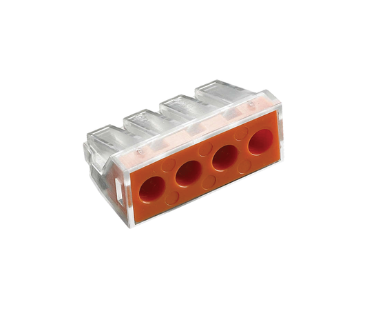 Orange Fixed Wire Connector 400V 32A for 4 Wires (2.5 - 6mm²)