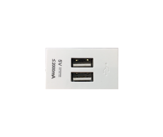 2 Port 2A 5V White Usb Socket