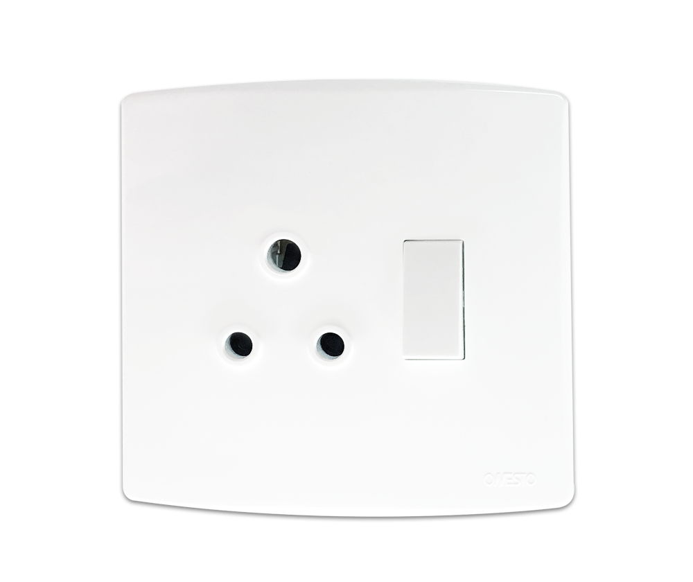 4X4 Single Switched Socket Outlet White