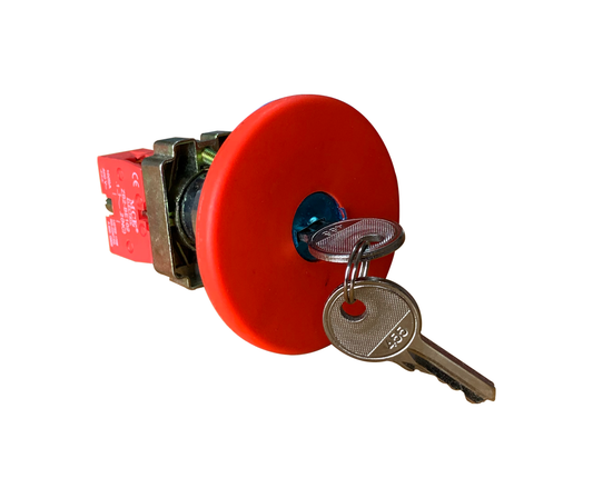 Key-Operated Emergency Stop - Latching - 60mm - 1 NC Red