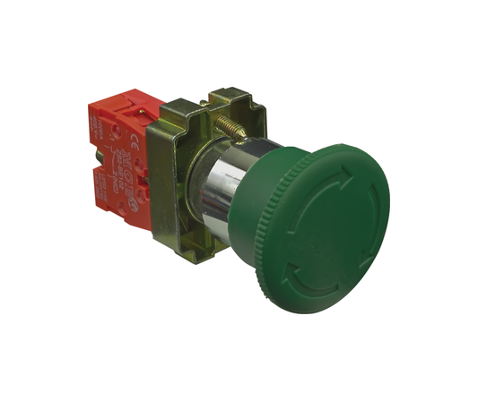 Latching Emergency Stop - Twist to Release - 40mm - 1 NC Green